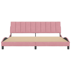 Bettgestell Hanko Rosa 200x200 cm Samt