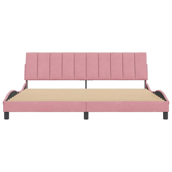 Bettgestell Hanko Rosa 200x200 cm Samt