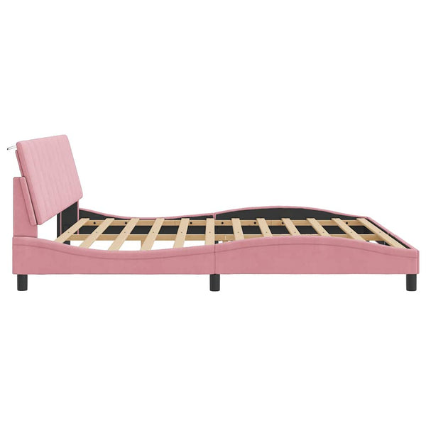 Bettgestell Hanko Rosa 200x200 cm Samt