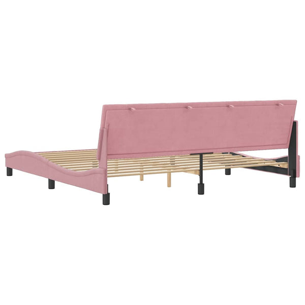 Bettgestell Hanko Rosa 200x200 cm Samt