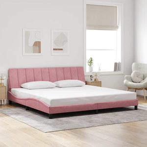 Bettgestell Hanko Rosa 200x200 cm Samt