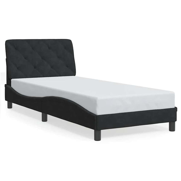 Bettgestell Schwarz Samt 80x200 cm