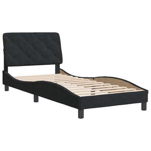 Bettgestell Schwarz Samt 80x200 cm