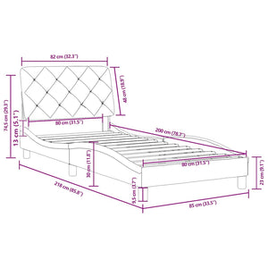 Bettgestell Blau 80x200 cm Samt