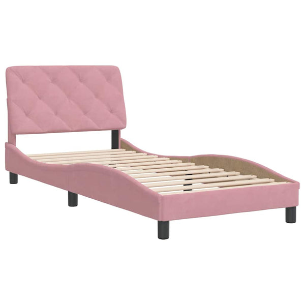 Rosa Samt Bettgestell 80x200 cm