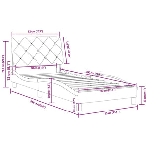 Rosa Samt Bettgestell 80x200 cm