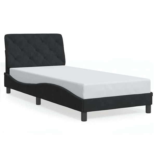 Bettgestell Schwarz Samt 90x190 cm