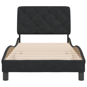 Bettgestell Schwarz Samt 90x190 cm