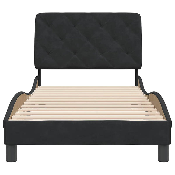 Bettgestell Schwarz Samt 90x190 cm