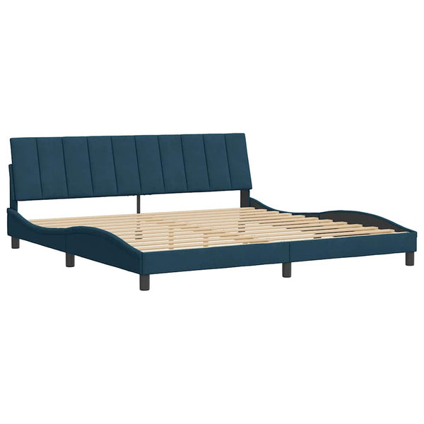 Bettgestell Blau Samt 90x190 cm