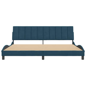 Bettgestell Blau Samt 90x190 cm