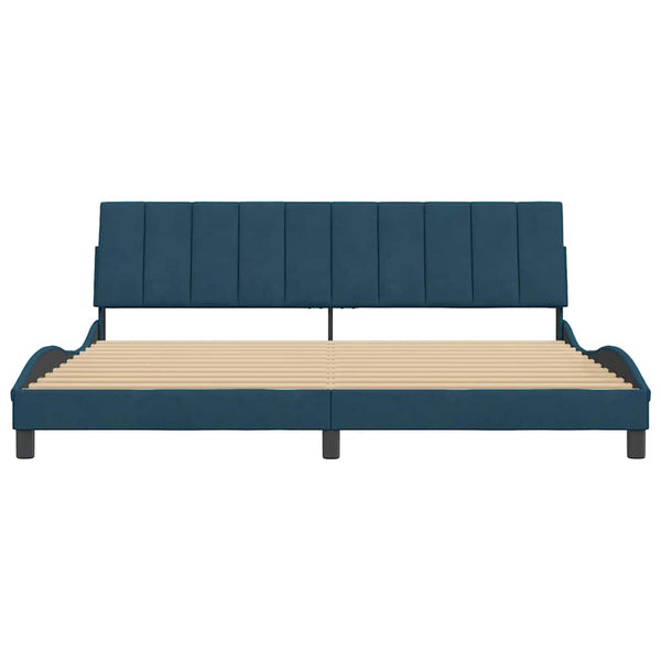 Bettgestell Blau Samt 90x190 cm