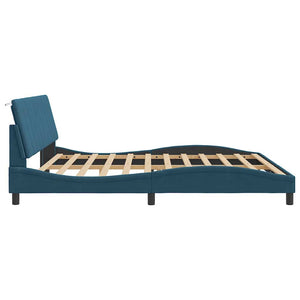 Bettgestell Blau Samt 90x190 cm