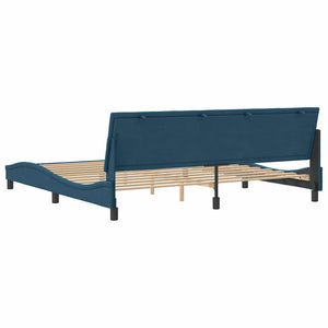 Bettgestell Blau Samt 90x190 cm