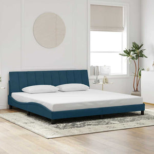 Bettgestell Blau Samt 90x190 cm