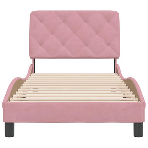 Bettgestell Rosa Samt 90x190 cm
