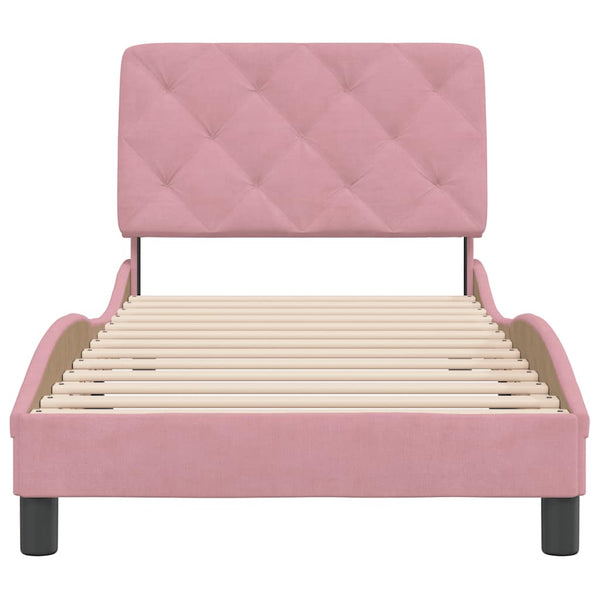 Bettgestell Rosa Samt 90x190 cm