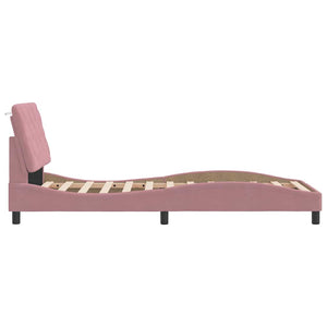 Bettgestell Rosa Samt 90x190 cm