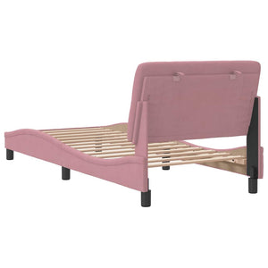 Bettgestell Rosa Samt 90x190 cm
