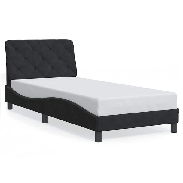 Bettgestell Schwarz Samt 90x200 cm