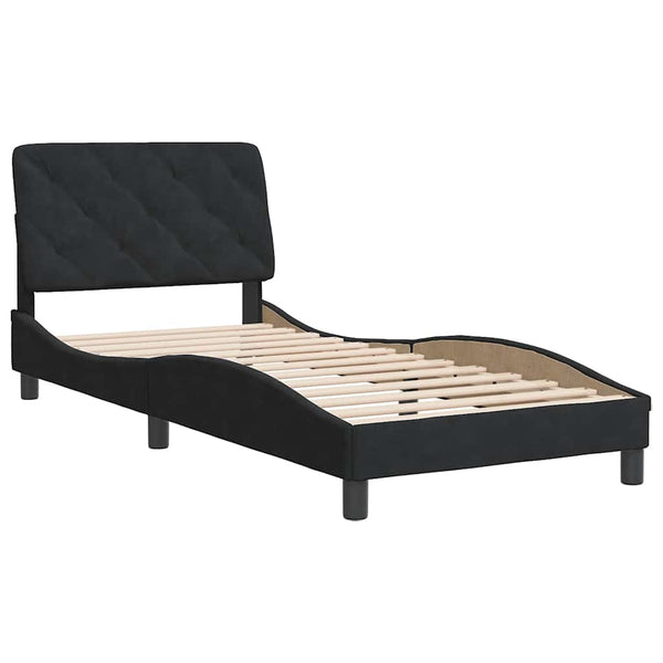 Bettgestell Schwarz Samt 90x200 cm