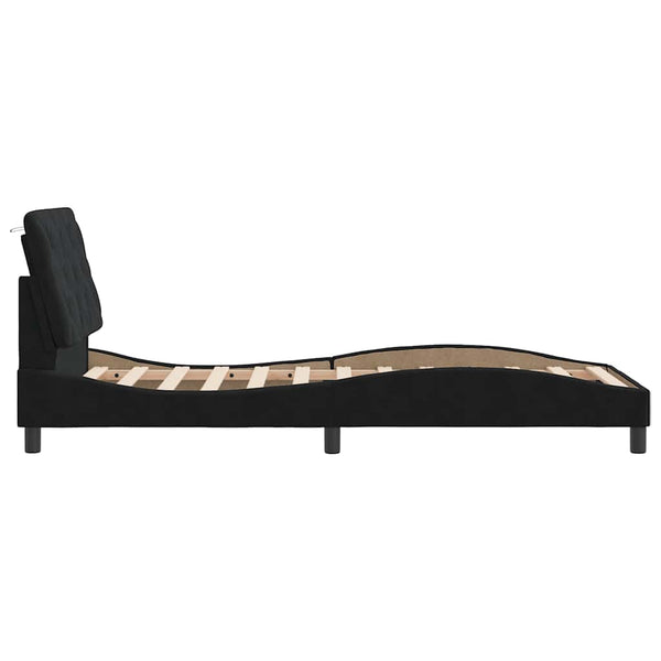 Bettgestell Schwarz Samt 90x200 cm