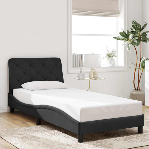 Bettgestell Schwarz Samt 90x200 cm