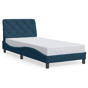 Bettgestell Blau Samt 90x200 cm