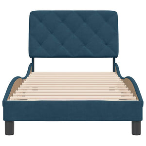 Bettgestell Blau Samt 90x200 cm