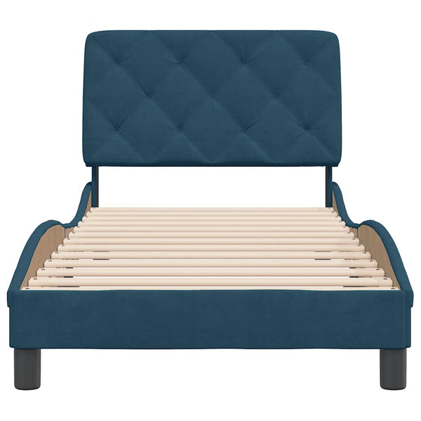Bettgestell Blau Samt 90x200 cm