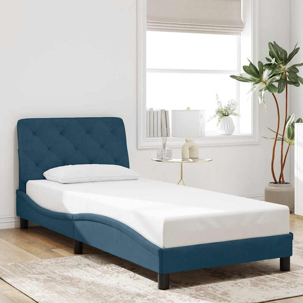 Bettgestell Blau Samt 90x200 cm