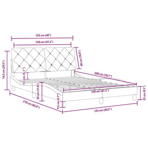 Bettgestell Blau 120x200 cm Samt