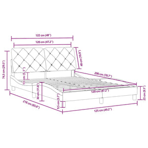 Bettgestell Rosa Samt 120x200 cm