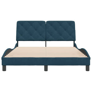 Bettgestell Blau Samt 140x190 cm