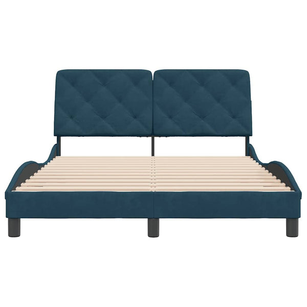 Bettgestell Blau Samt 140x190 cm