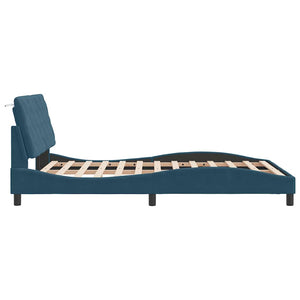 Bettgestell Blau Samt 140x190 cm