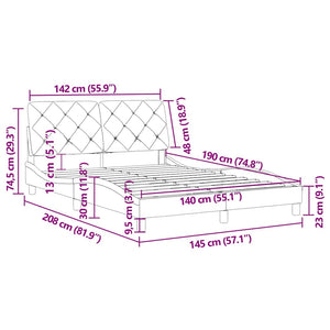 Rosa Samt Bettgestell 140x190 cm