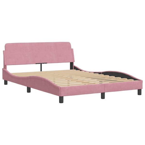 Rosa Samt Bettgestell 140x190 cm