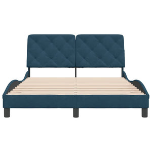 Bettgestell Blau Samt 140x200 cm