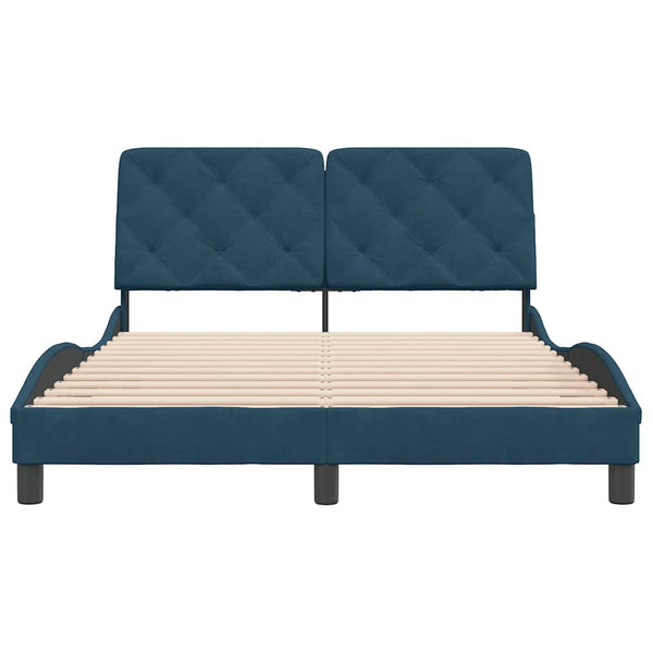 Bettgestell Blau Samt 140x200 cm