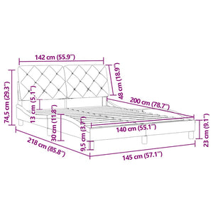 Bettgestell Rosa Samt 140x200 cm