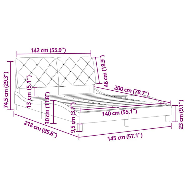 Bettgestell Rosa Samt 140x200 cm