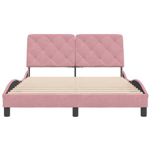 Bettgestell Rosa Samt 140x200 cm