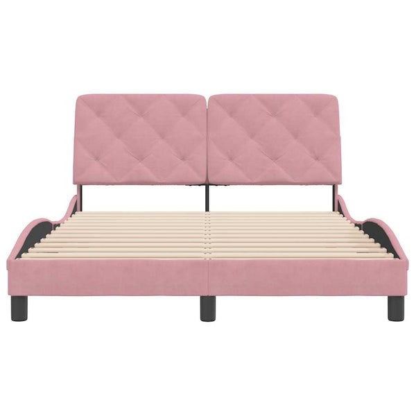 Bettgestell Rosa Samt 140x200 cm