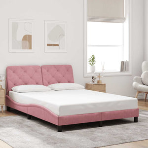 Bettgestell Rosa Samt 140x200 cm