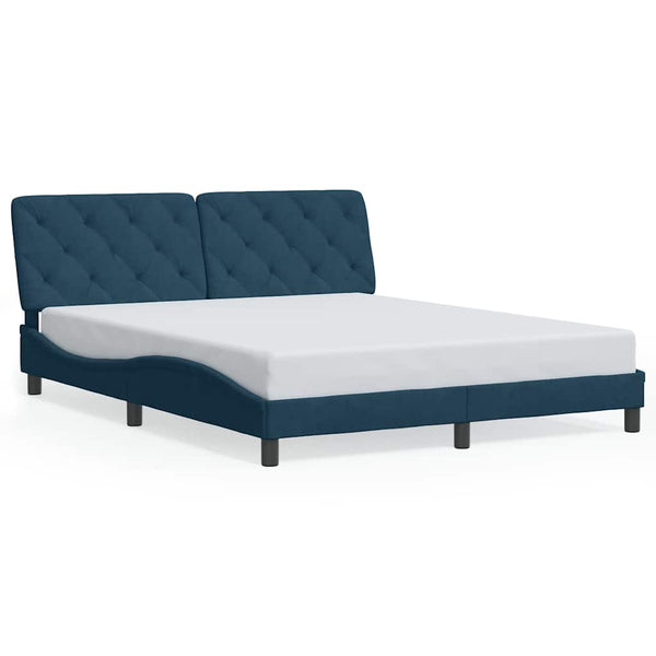 Bettgestell Blau Samt 160x200 cm