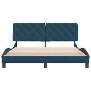 Bettgestell Blau Samt 160x200 cm