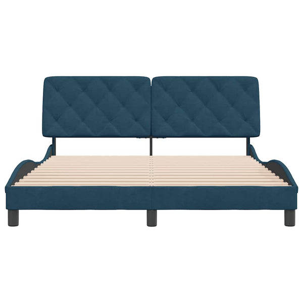 Bettgestell Blau Samt 160x200 cm