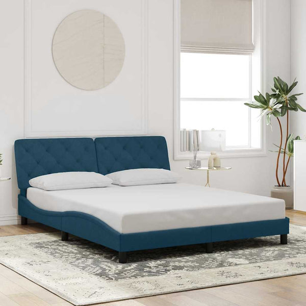 Bettgestell Blau Samt 160x200 cm