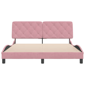 Bettgestell Rosa Samt 160x200 cm